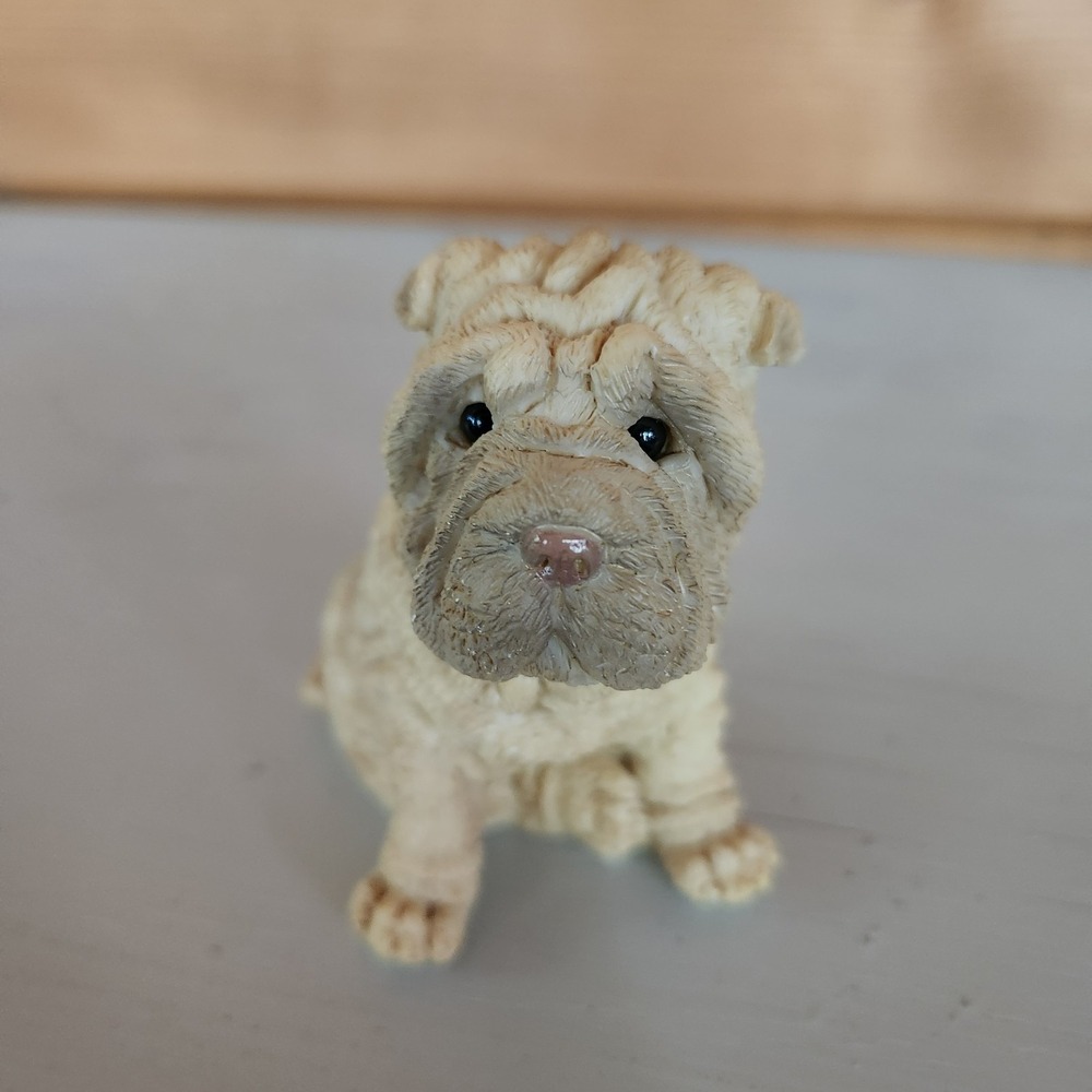 Stone Critters SHAR PEI Dog Figurine Signed Miller 3.5" Vintage 80s Pet SC-214‎
